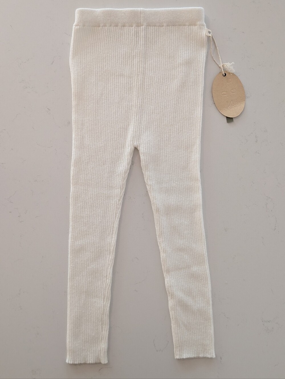 Pippin | Kids Cream Ribbed Leggings